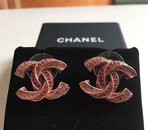 chanel rose gold earrings|rose gold stud earrings small.